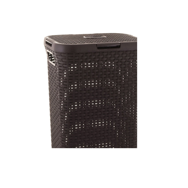 Curver szennyeskosár, áttört mintás, 40L, sötétbarna, Natural Style