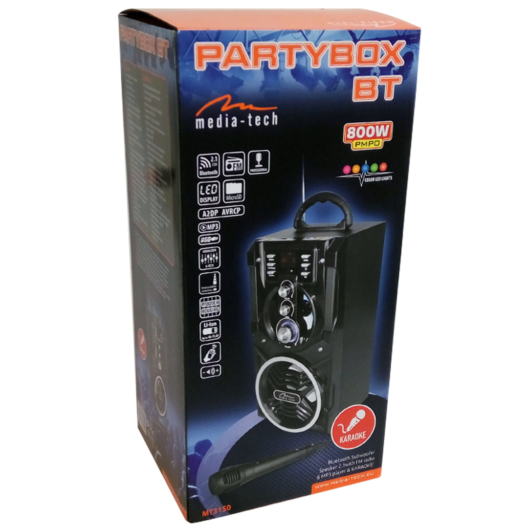 Boombox 800W bluetooth hangszóró MT3150 Karaoke Media-Tech
