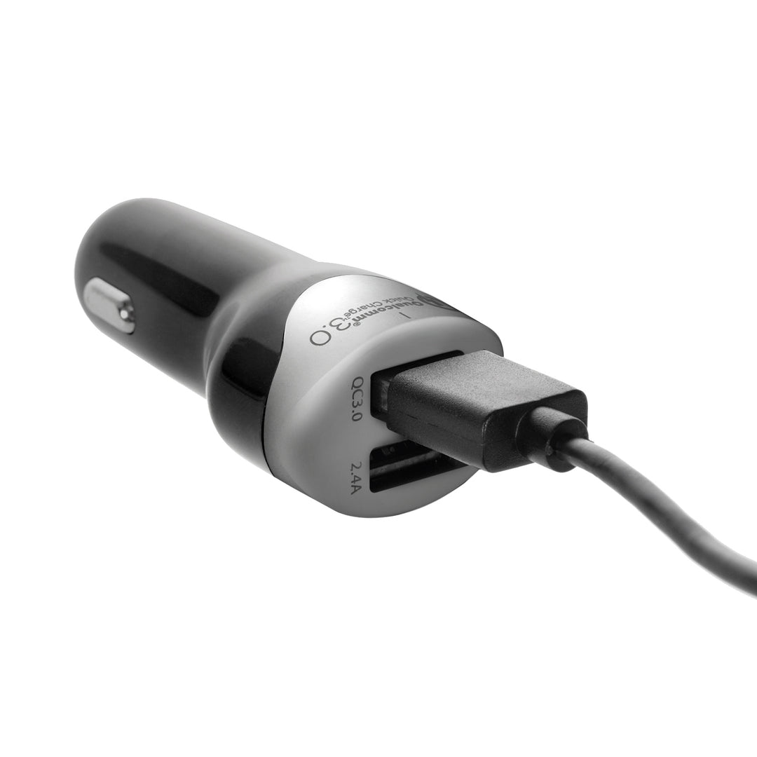 Autós töltő 2.4A 2xUSB kábel Q.C3.0 1,5 m ezüst Maclean Energy MCE157