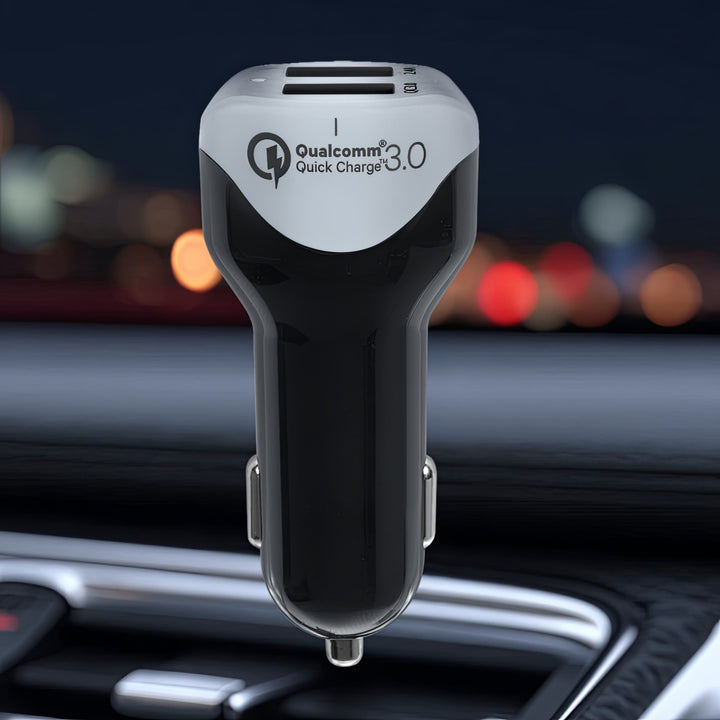Autós töltő 2.4A 2xUSB kábel Q.C3.0 1,5 m ezüst Maclean Energy MCE157