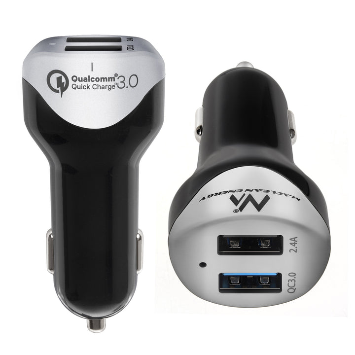 Autós töltő 2.4A 2xUSB kábel Q.C3.0 1,5 m ezüst Maclean Energy MCE157