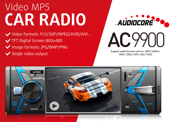 Audio rendszer Audiocore AC9900 MP5 AVI DivX Bluetooth kihangosító + távirányító
