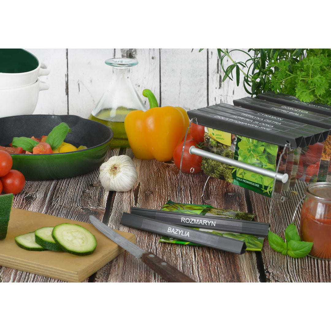 Palacktartály Magas tartó Organic Spice Bag Organizer 10 rekeszben friss fűszerek