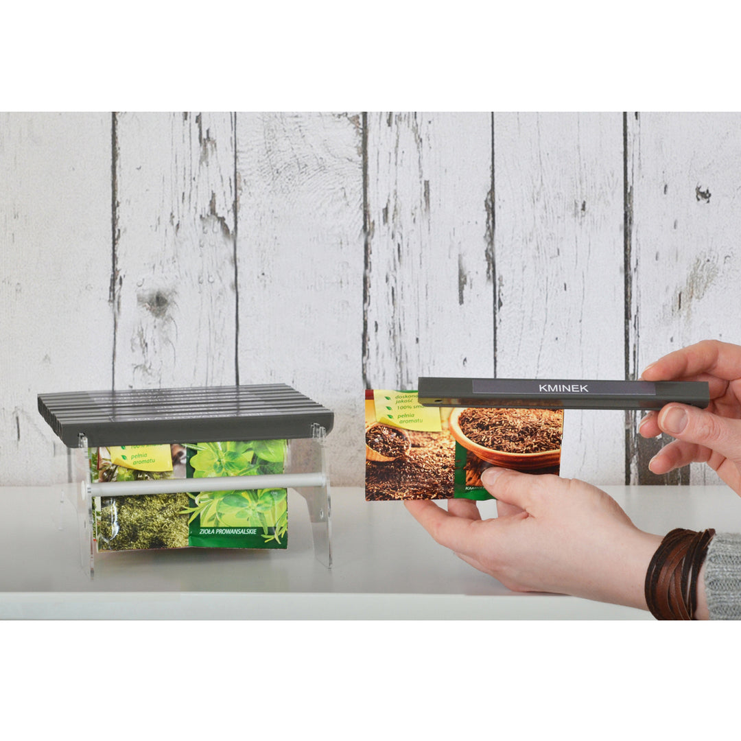 Palacktartály Magas tartó Organic Spice Bag Organizer 10 rekeszben friss fűszerek