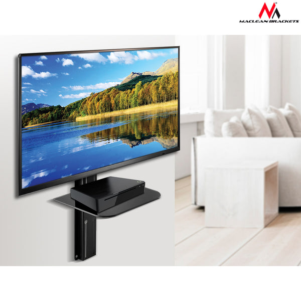 Maclean TV tartó DVD polccal, VESA 400x400, 32"-55", 30kg, MC-772