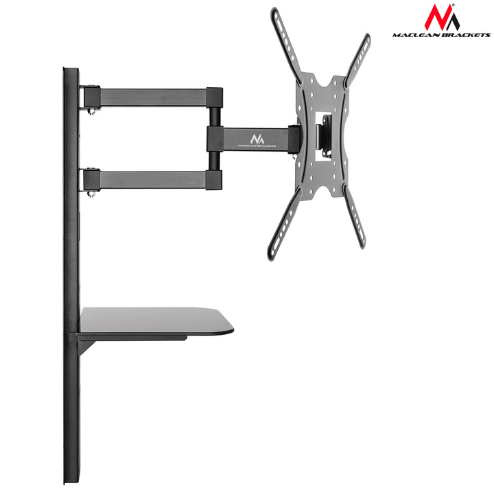 Maclean TV tartó DVD polccal, VESA 400x400, 32"-55", 30kg, MC-772