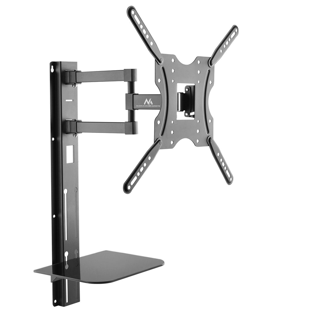 Maclean TV tartó DVD polccal, VESA 400x400, 32"-55", 30kg, MC-772