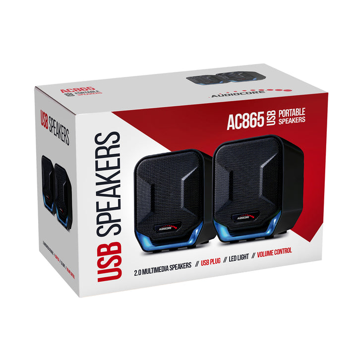 6W-os USB hangszórók kék és fekete Audiocore AC865 B