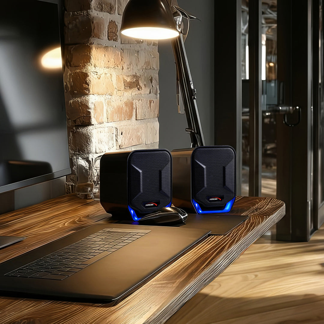 6W-os USB hangszórók kék és fekete Audiocore AC865 B