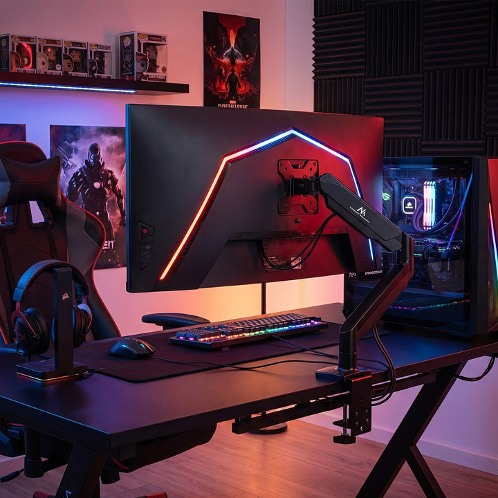 Maclean MC-775 monitor állvány gázrugóval, 17 "-32" dupla kar 8 kg