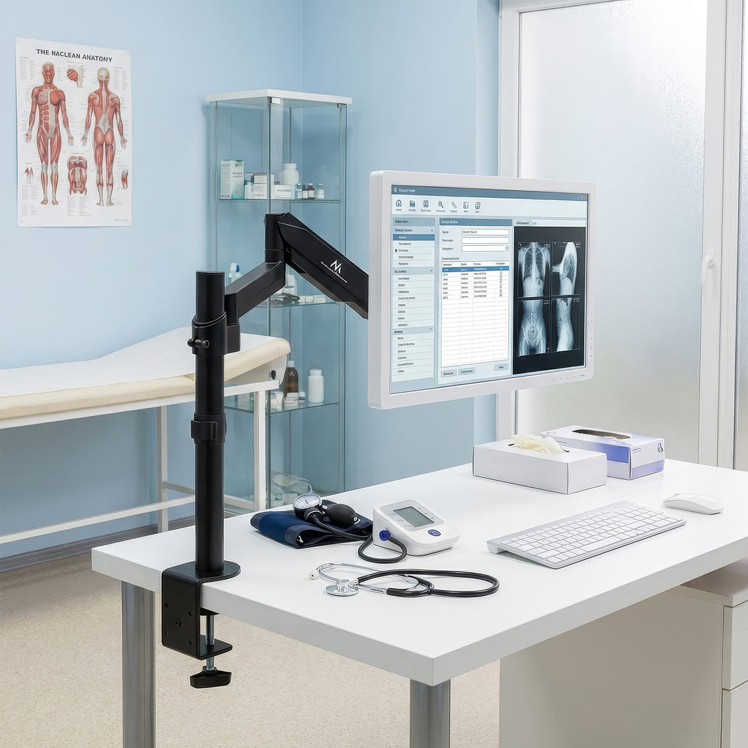 Maclean MC-775 monitor állvány gázrugóval, 17 "-32" dupla kar 8 kg