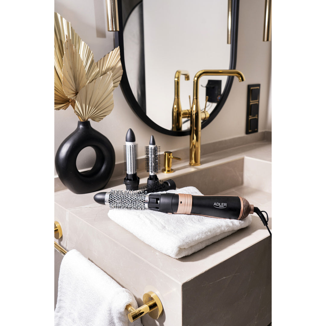 Adler hajsütővas, multifunkciós, 6 tartozék, 2 hőmérséklet-beállítás, 1000W, AD 2022