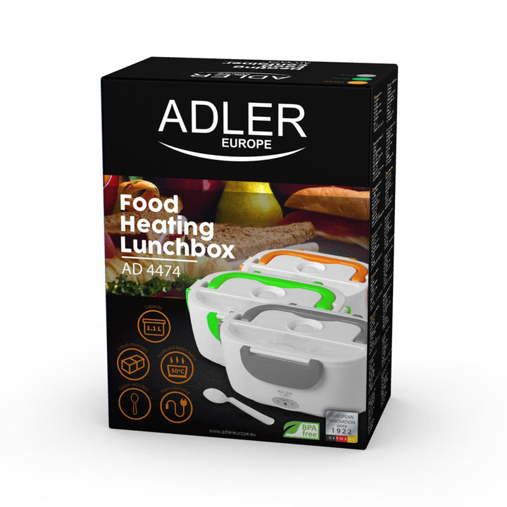 LUNCHBOX fűtött elektromos ADLER LUNCH BOX élelmiszer tálca szürke termosz konténer - az egyszerű és gyors élelmiszer-melegítéshez