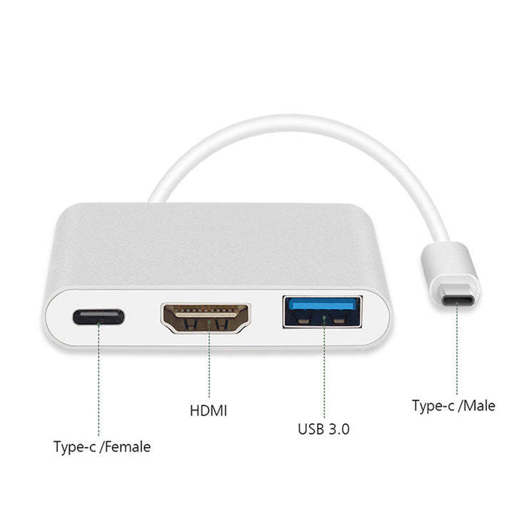 USB-C adapter - Maclean MCTV-840 HDMI / USB 3.0 / USB-C adapter
