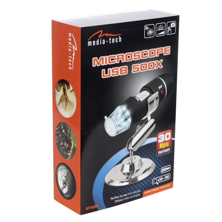 USB digitális mikroszkóp / nagyító / mikroszkóp MT4096 Media-Tech nagyítás x50-ről x500-ra