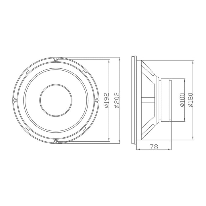 Hangszóró mélysugárzó 150W 8Ohm 8 "Bass B-200 Bass
