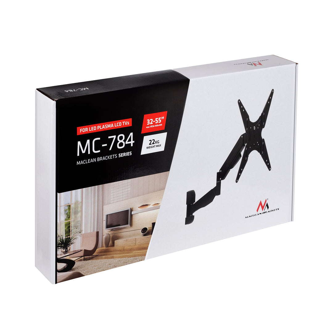 Teleszkóp TV vagy monitor Maclean gázrugóval 32 "-55" 22kg