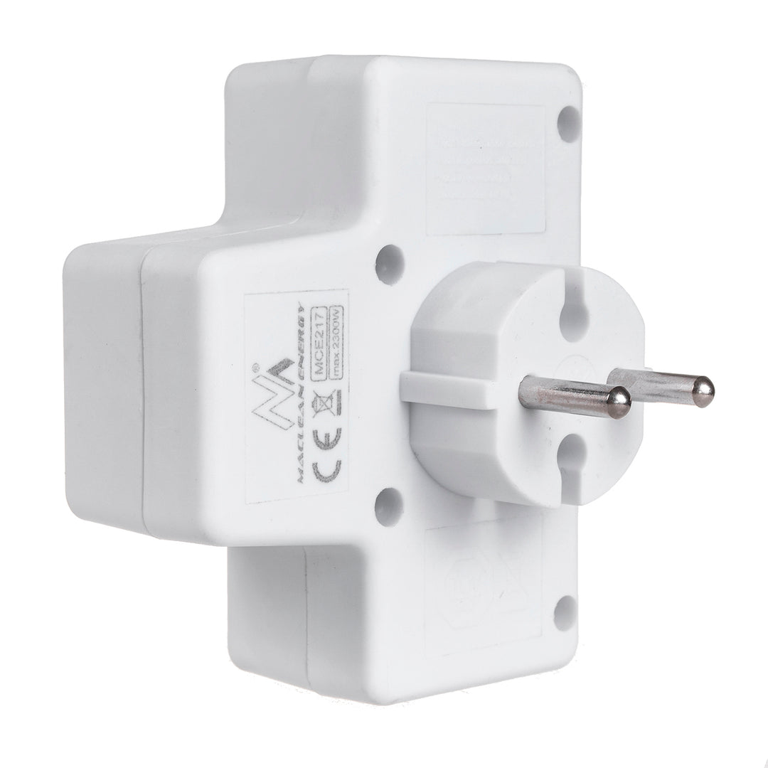 Négyfázisú hálózati csatlakozó Maclean Energy MCE217 4x2,5A univerzális dugóval