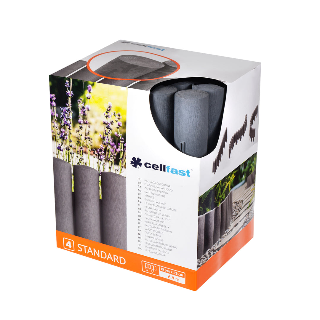 Cellfast Garden Lawn Edge Border Palisade Fából készült műanyag