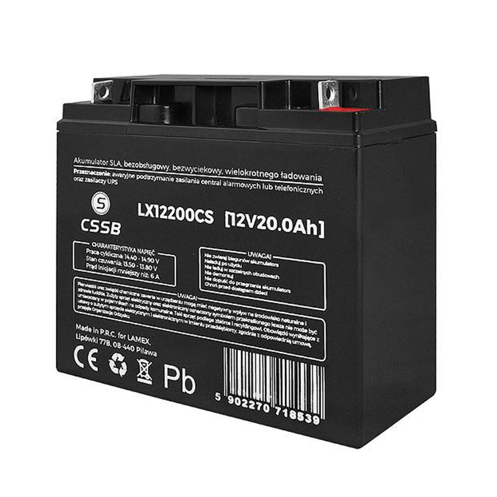 Gél akkumulátor LX12200 12V 20Ah Méretek: 74 x 164 x 178 mm