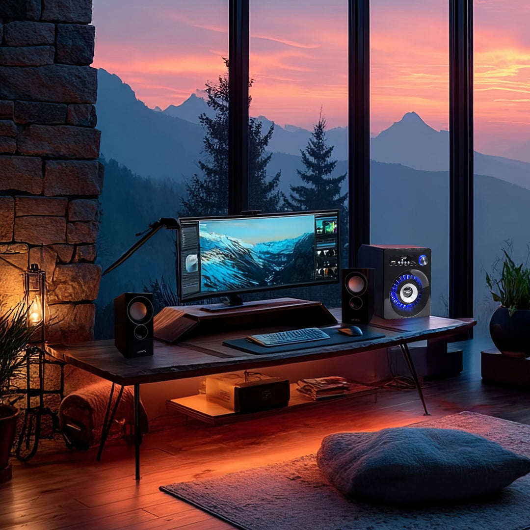 Bluetooth 2.1 hangszórókészlet Audiocore AC910 FM rádió, TF kártya bemenet, AUX, USB tápegység