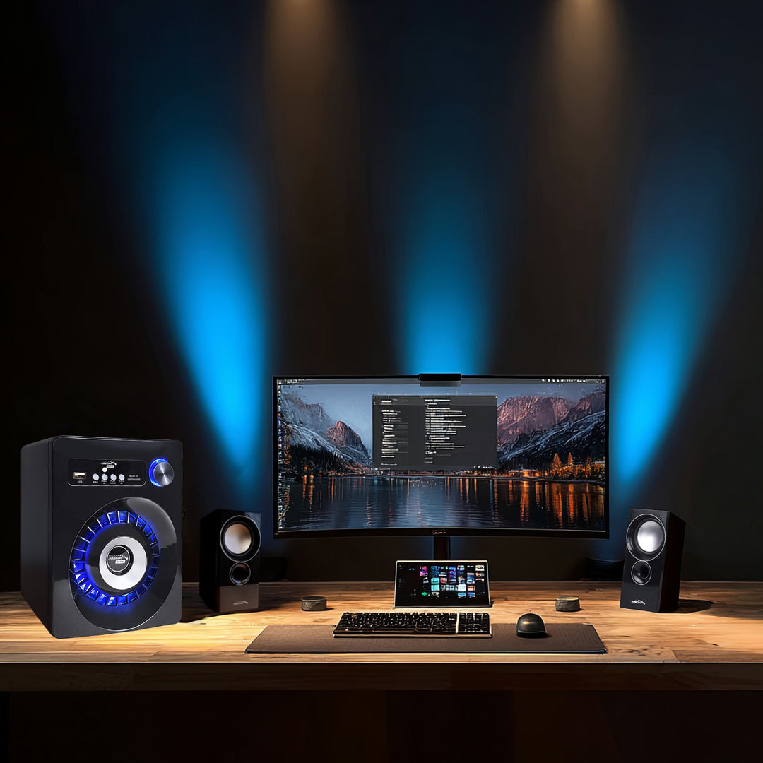 Bluetooth 2.1 hangszórókészlet Audiocore AC910 FM rádió, TF kártya bemenet, AUX, USB tápegység