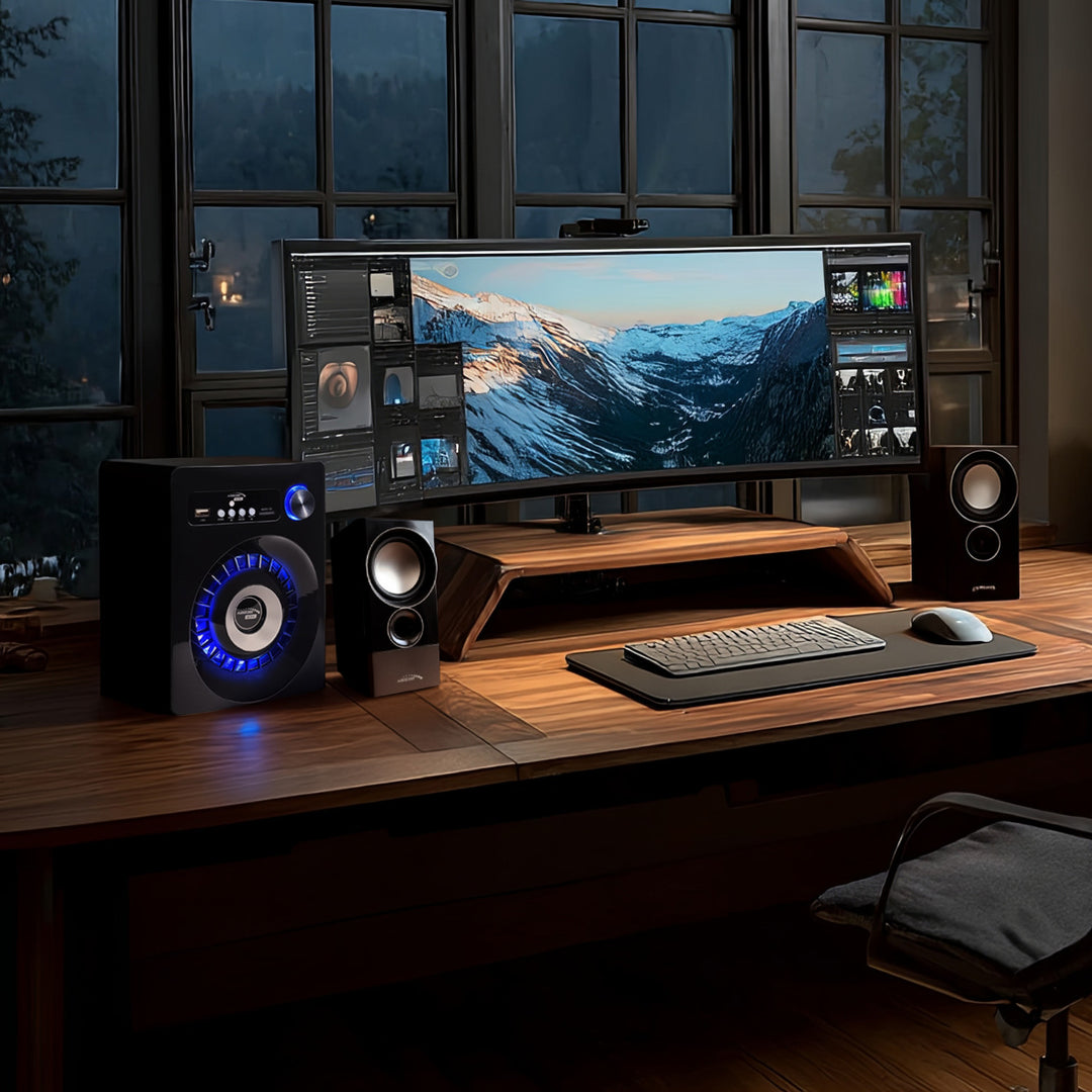 Bluetooth 2.1 hangszórókészlet Audiocore AC910 FM rádió, TF kártya bemenet, AUX, USB tápegység