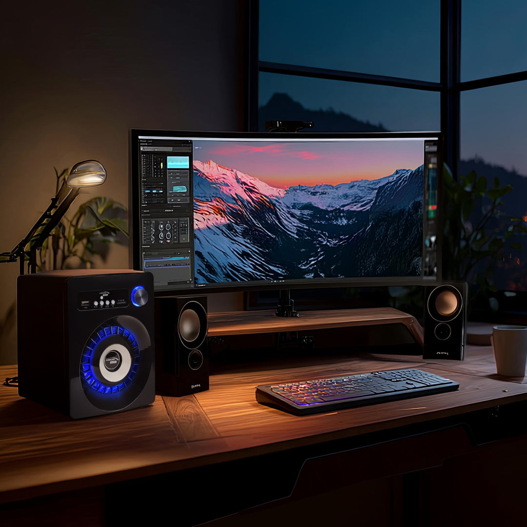 Bluetooth 2.1 hangszórókészlet Audiocore AC910 FM rádió, TF kártya bemenet, AUX, USB tápegység