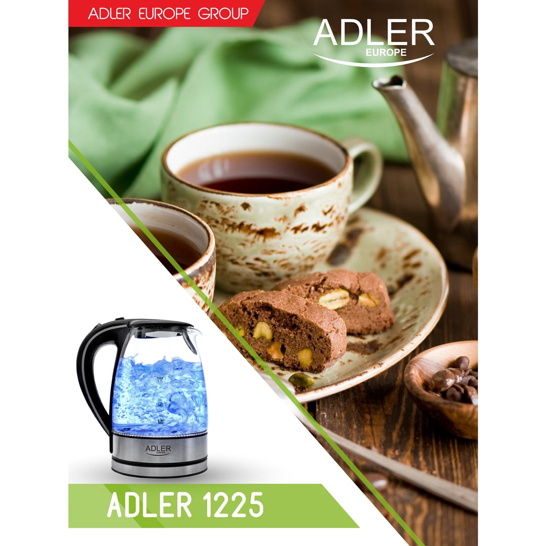 VEZETÉK NÉLKÜLI ÜVEG VÍZFORRALÓ 1,7 L ADLER AD1225 MINŐSÉG