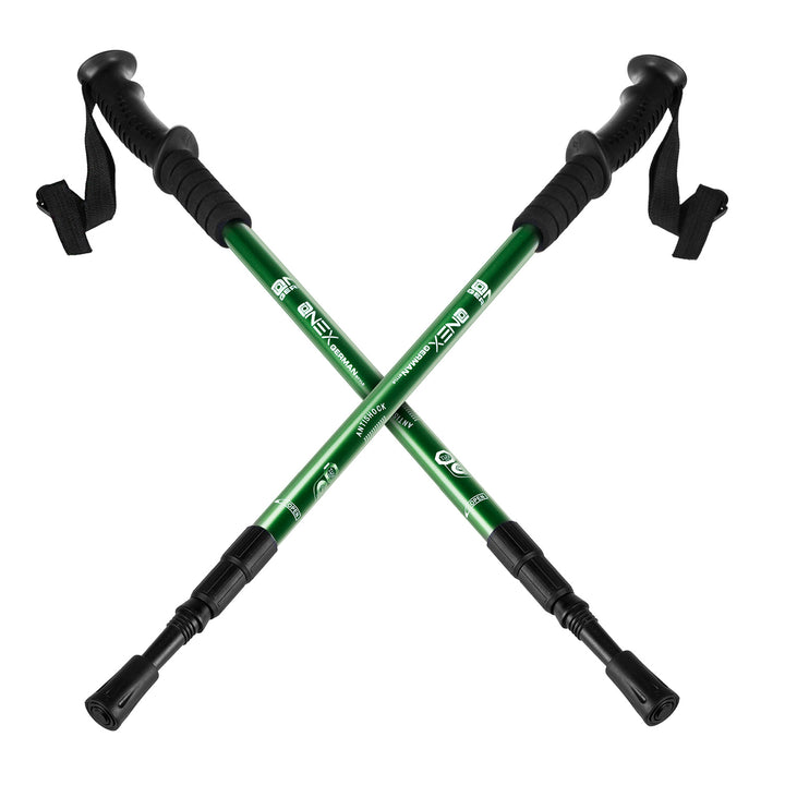 65–135 cm-es, teleszkópos, zöld alumínium nordic walking botok