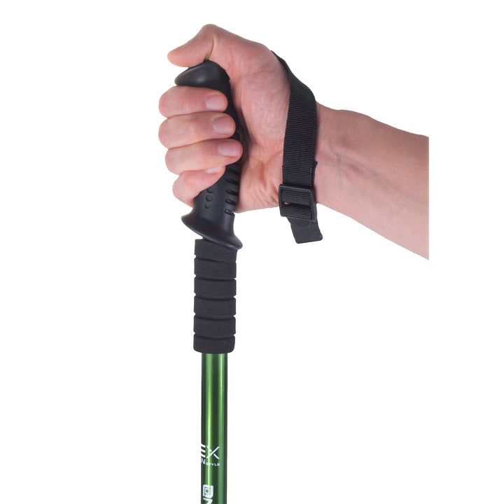 65–135 cm-es, teleszkópos, zöld alumínium nordic walking botok