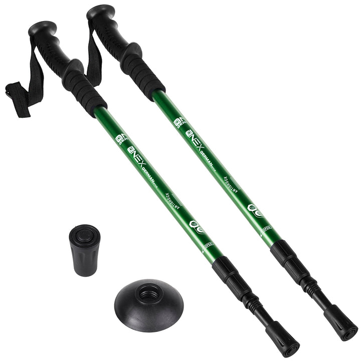 65–135 cm-es, teleszkópos, zöld alumínium nordic walking botok