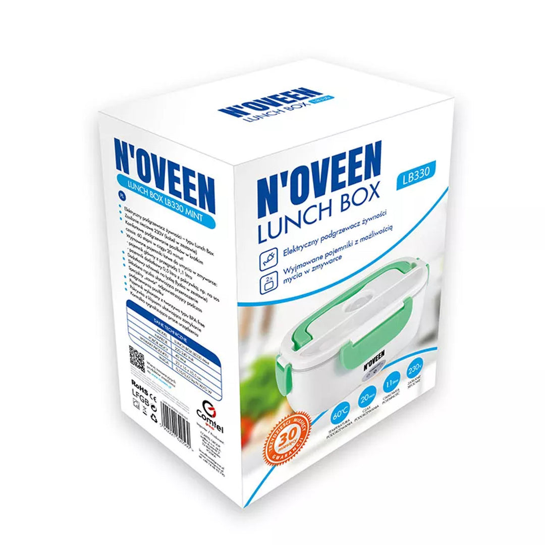 Noveen LB330 elektromos ételmelegítő, ebéddoboz, mentaszínű