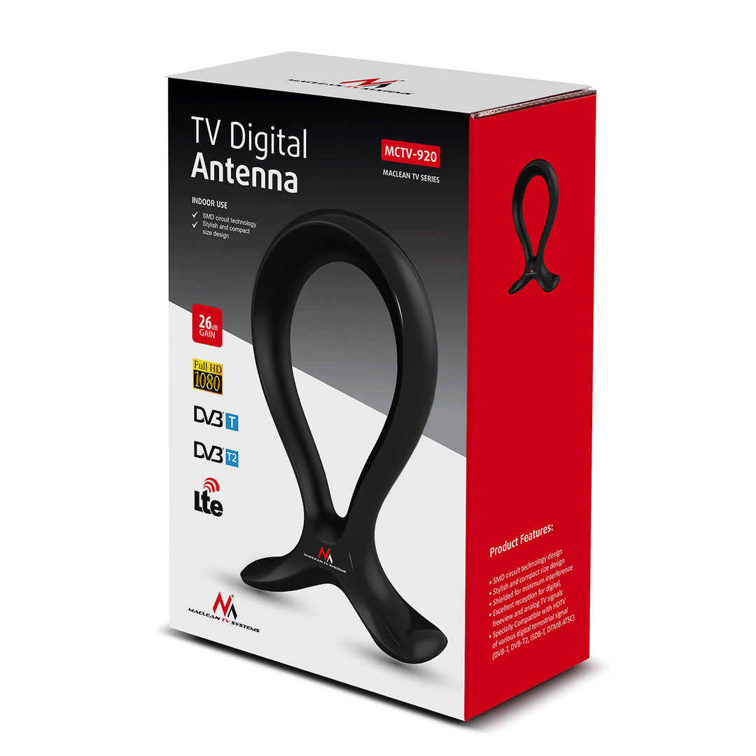 Beltéri TV antenna 2in1 + fejhallgató bölcső HDTV DVB-T/T2 HEVC LTE 100dBμV