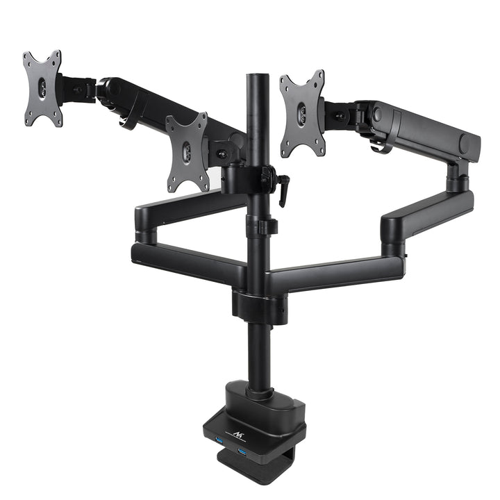 Maclean asztali tartó 3 LCD monitorhoz, VESA 75x75 és 100x100, 2x USB 3.0, 17-27", 3x7kg, MC-811