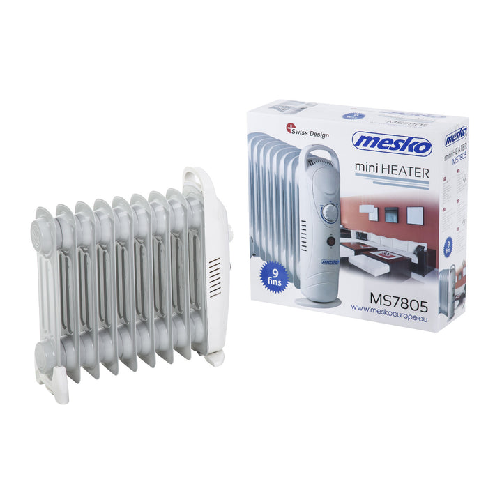 Mesko olajmelegítő, 9 lamellás, 1000W, hőmérséklet-szabályozás, szürke, MS 7805