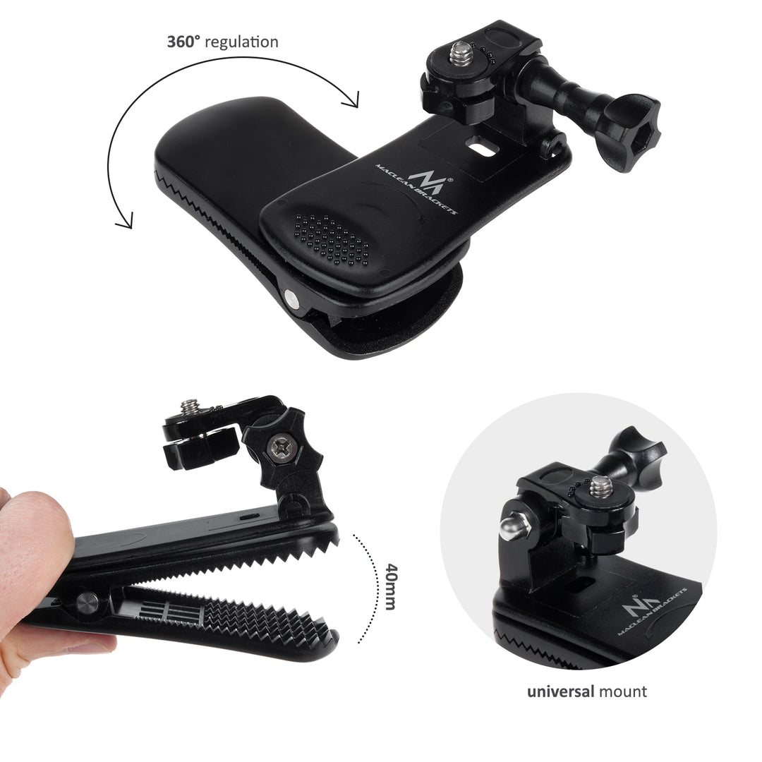 Univerzális klipsz, tartó GoPro, Xiaomi, Ekken, SJCam és más kamerákhoz Maclean MC-820