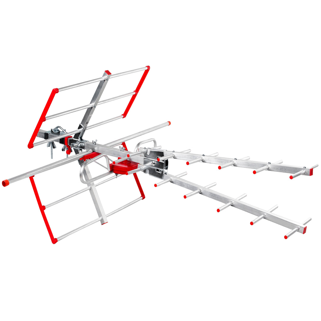 Külső TV antenna DVB-T/T2 HEVC Combo UHF VHF aktív max 100dBµV Maclean MCTV-855 Lte szűrő