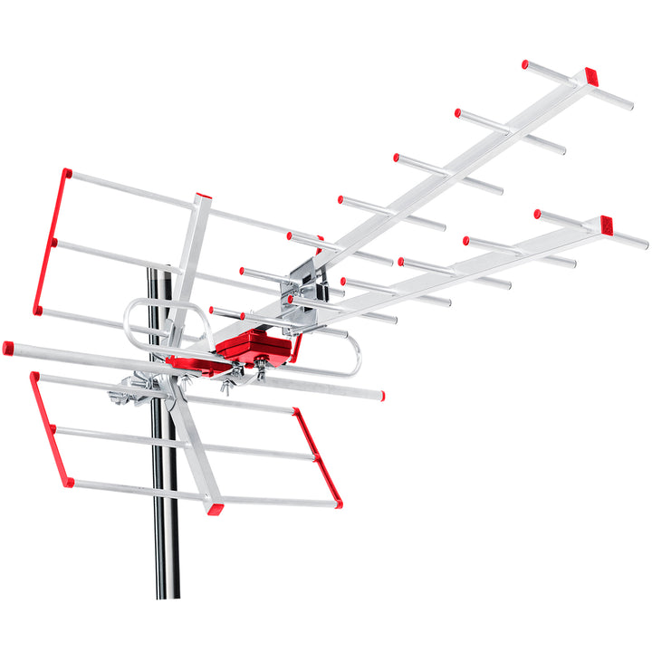 Külső TV antenna DVB-T/T2 HEVC Combo UHF VHF aktív max 100dBµV Maclean MCTV-855 Lte szűrő