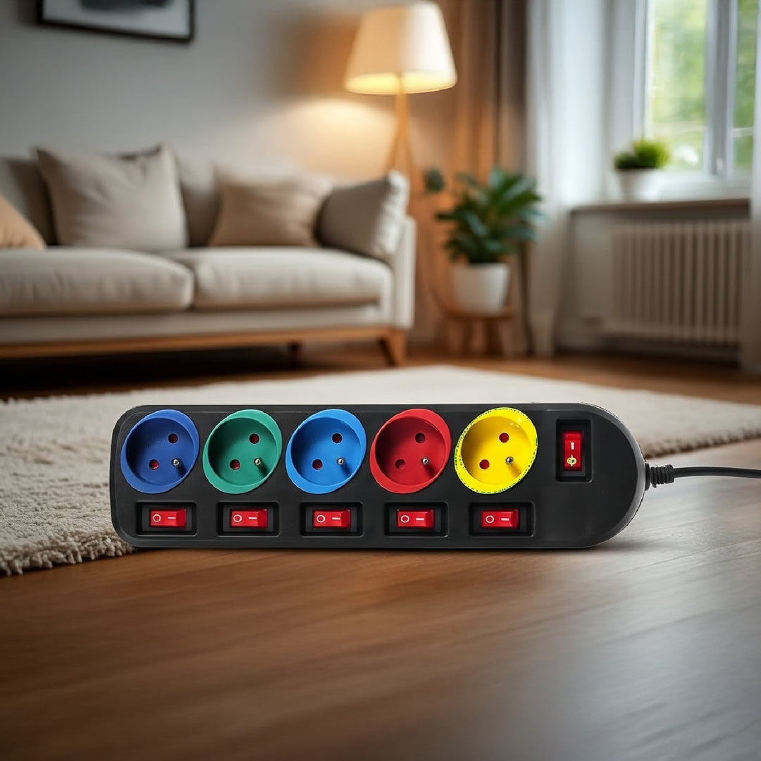 5 aljzatos hosszabbító szalag kapcsolókkal Maclean Energy MCE204M 250VAC/10A 1,5m Több színű