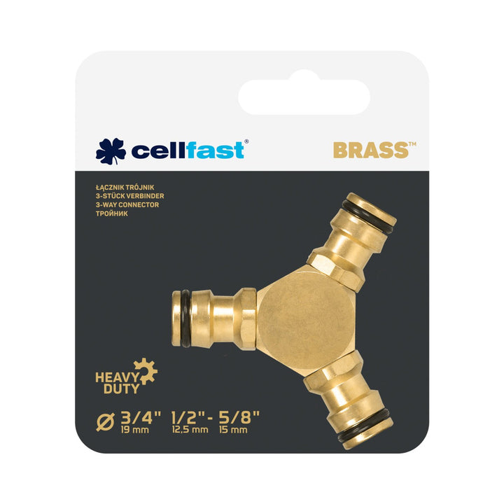 T-csatlakozó sárgaréz 52-845 CELLFAST BRASS sárgaréz