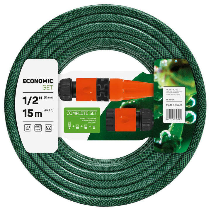 Cellfast gazdasági kerti szett 10-101 15m 1/2" tömlő plusz locsoló