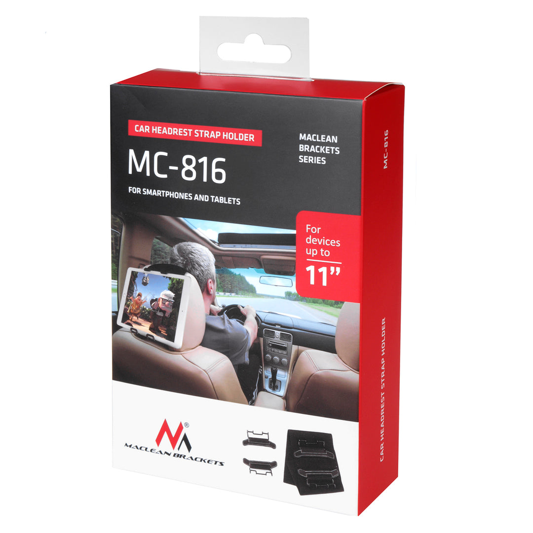 MC-816 ülés fejtámla tablet tartó, tépőzáras, kihúzható karok