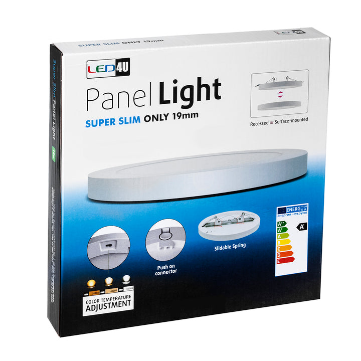 LED plafond panel 7in1 süllyesztett ultra vékony 30W 3 szín (WW, NW, CW) Led4U LD142 mikrohullámú beépített tápegység