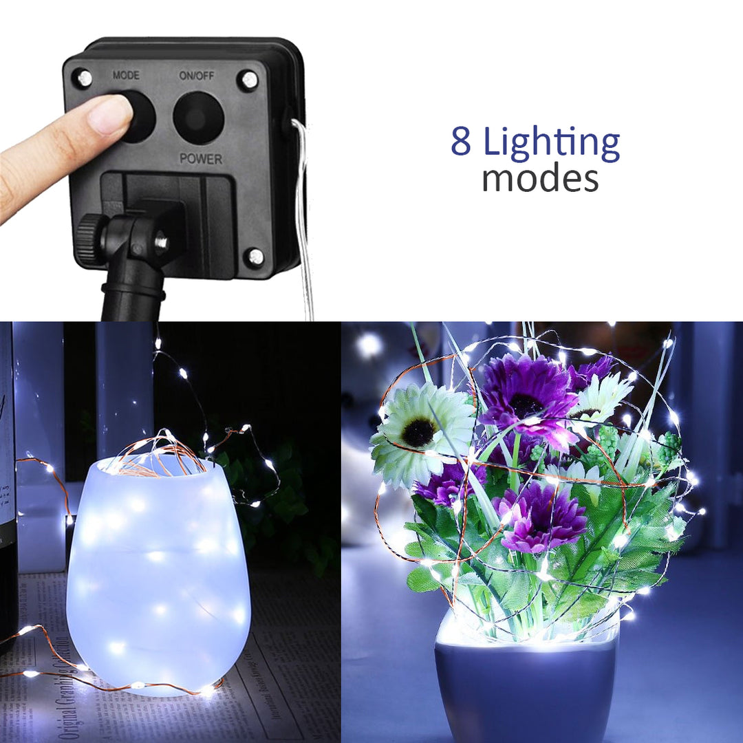 Napkollektoros kerti díszlámpa 100 LED 10m 600mAh GreenBlue GB164