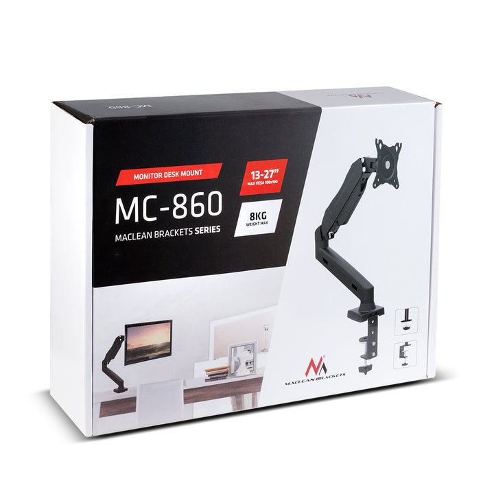 Monitortartó fekete Maclean MC-860 13"-27" 8kg