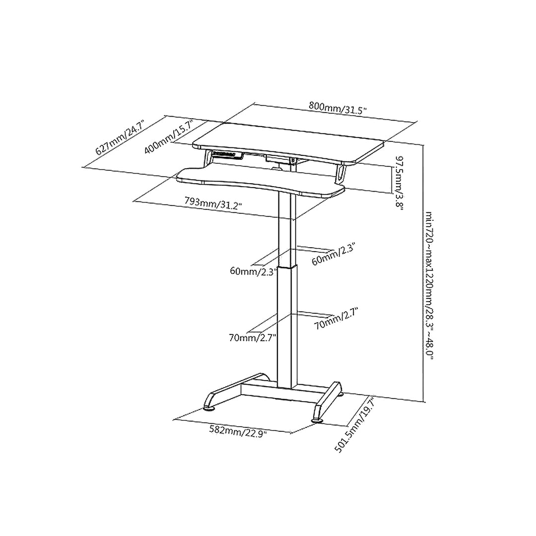 Elektromos íróasztal, asztal, munkaállomás, állítható magasságú, Maclean MC-835 max. magasság 122cm max. 37 kg - ülő és álló munkavégzéshez