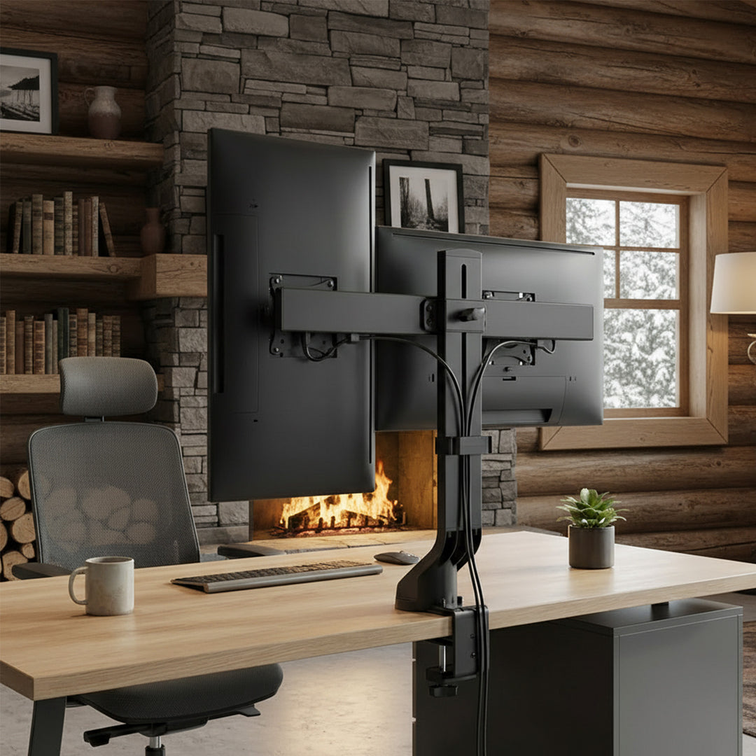 Tartó két monitorhoz / dupla monitorhoz 17"-27" 14kg Maclean MC-854 VESA 75x75 100x100 illeszkedik az MC-848 és MC-849 modellekhez.