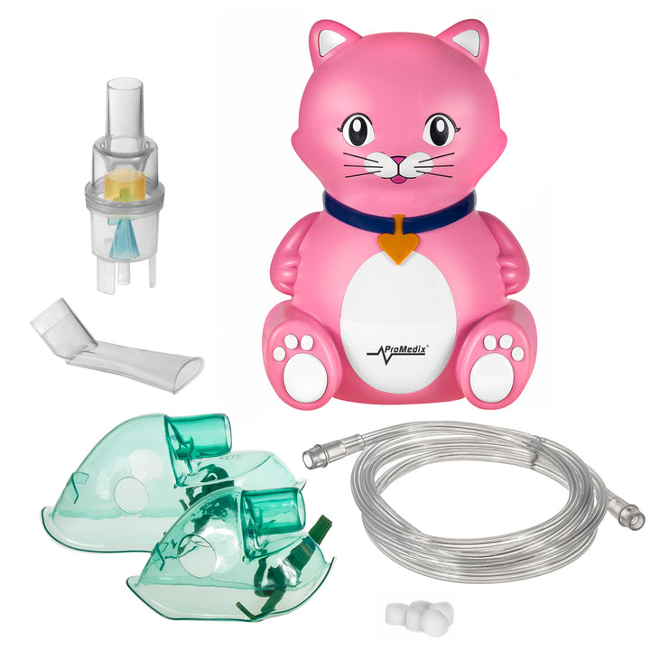 Promedix PR-816 gyermek inhalátor macska, porlasztó készlet, maszkok, szűrők UK változat
