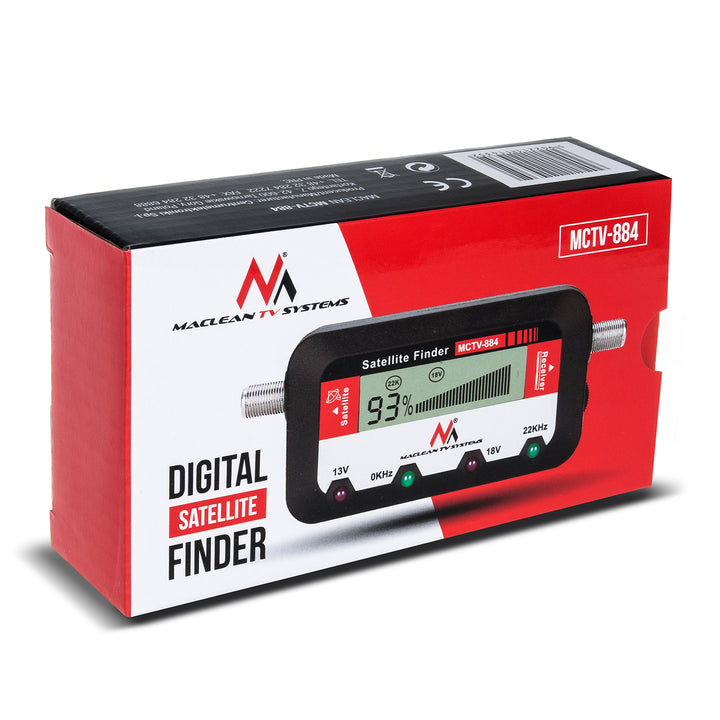 Műholdas digitális kijelző mérő Maclean MCTV-884 kábel 25cm F-F